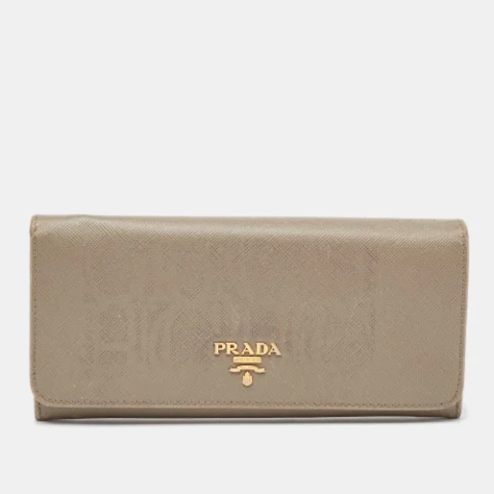 Prada Vintage Pre-owned Leather wallets Gray Dames