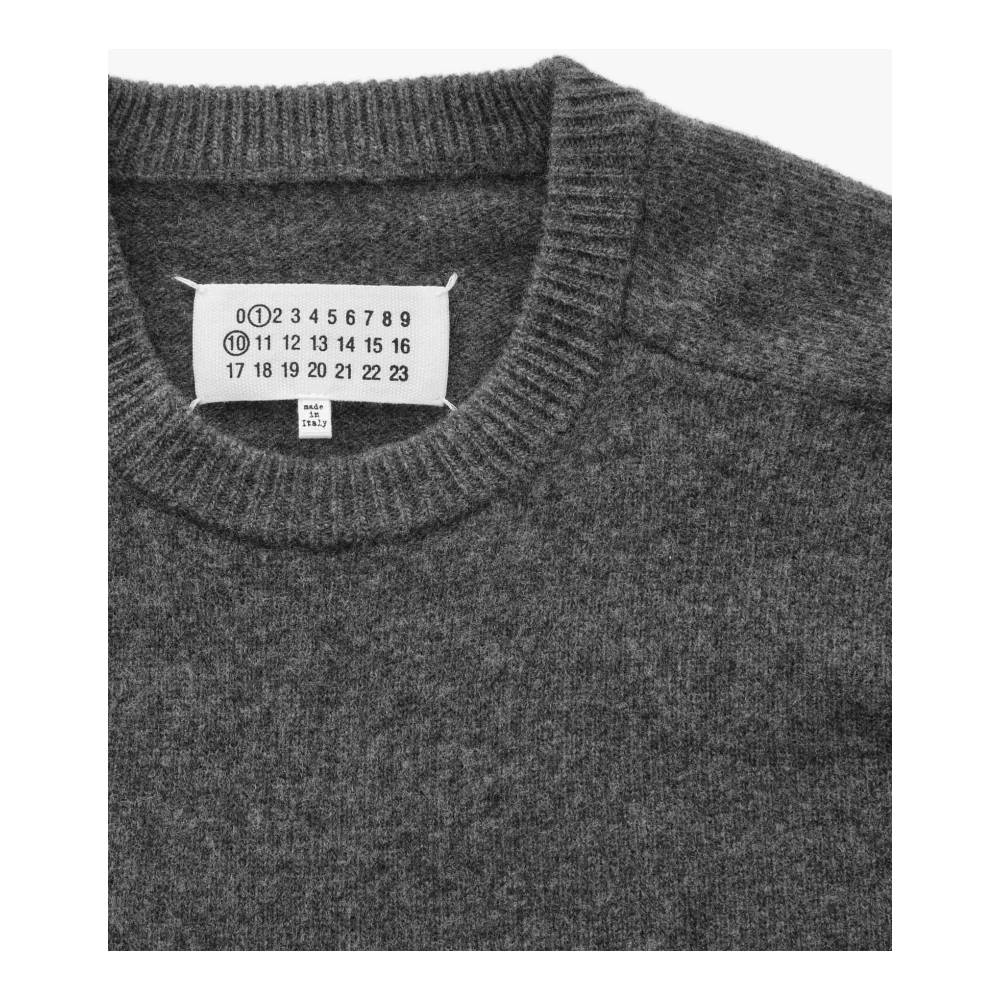 Maison Margiela Grijze Wol Crew Neck Trui Gray Heren