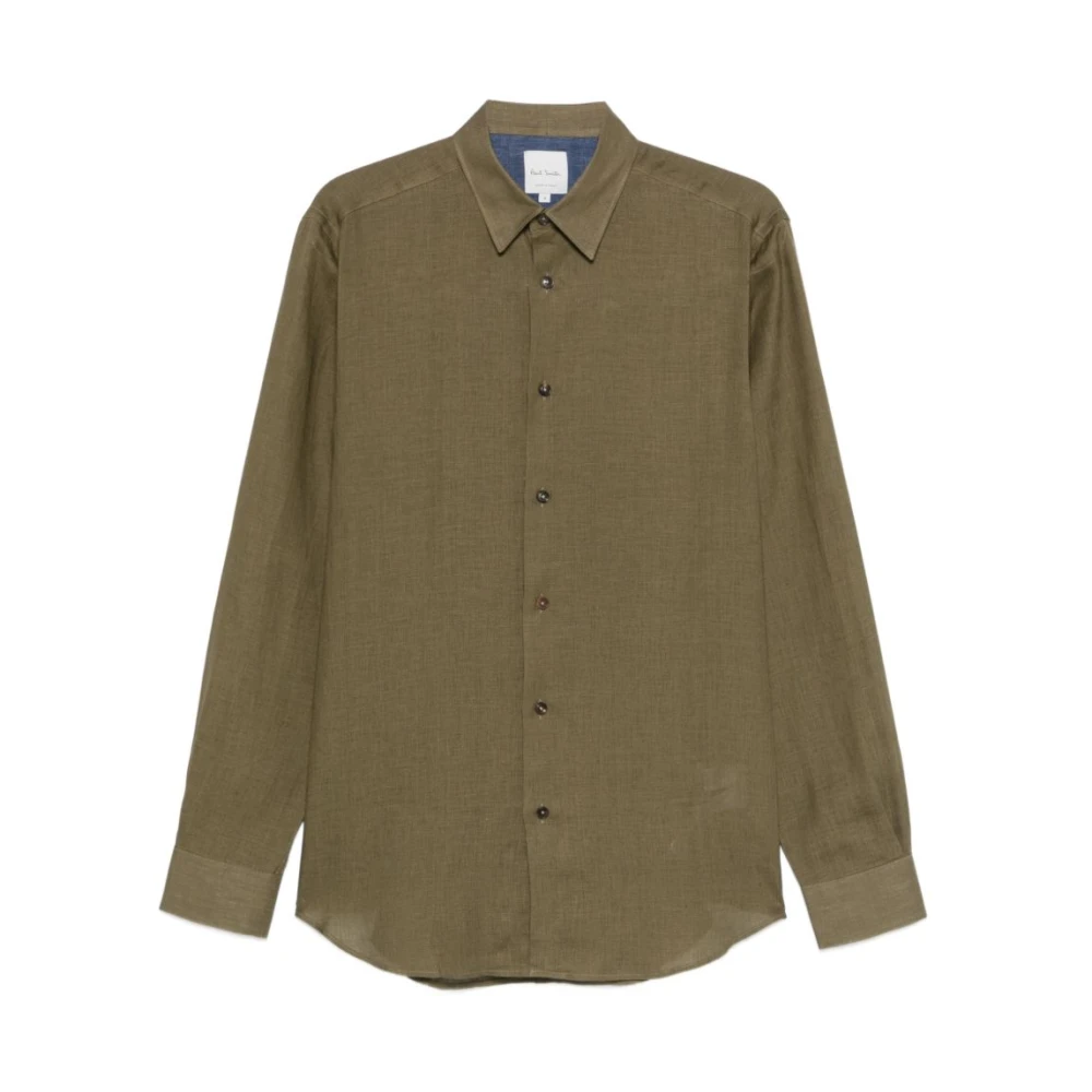 Paul Smith Men's Green Buttoned Shirt