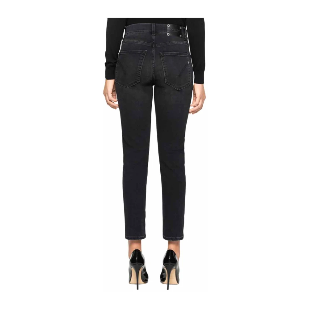 Dondup Slim Fit Zwarte Denim Jeans Black Dames
