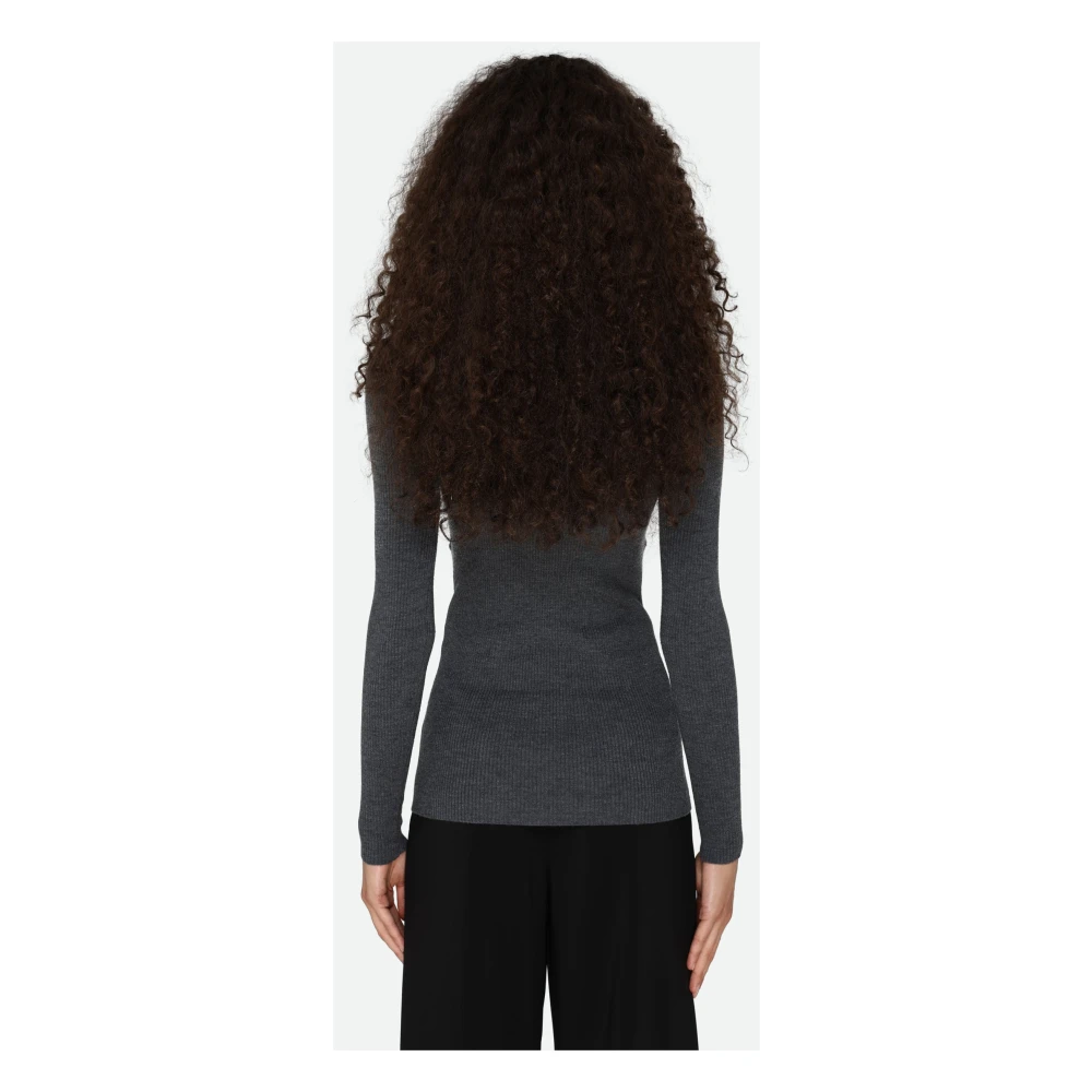 pinko Grijze V-hals Ribtrui Gray Dames