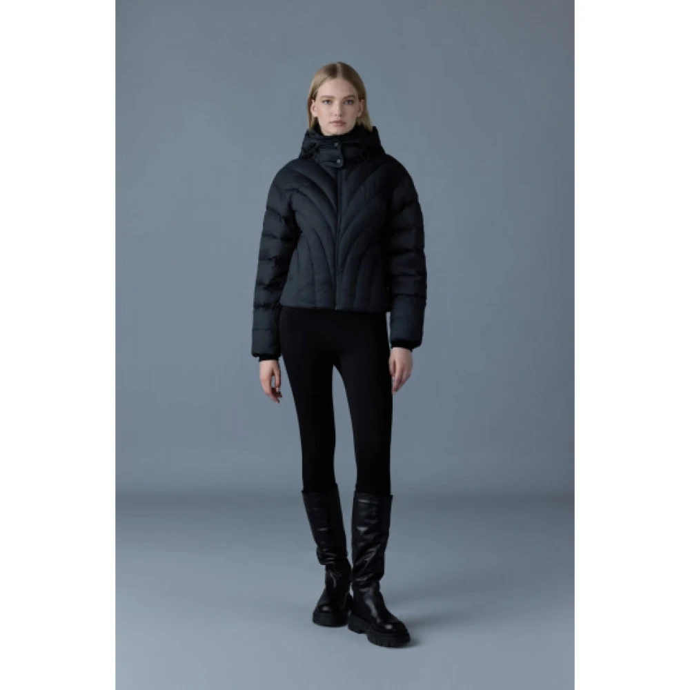 Mackage Hope Softwash afgeronde gewatteerde donsjack Black Dames