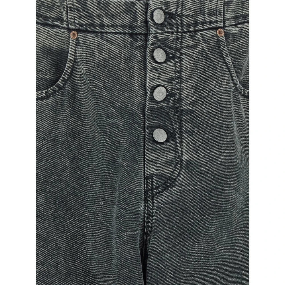 MM6 Maison Margiela Wijde katoenen jeans Black Dames