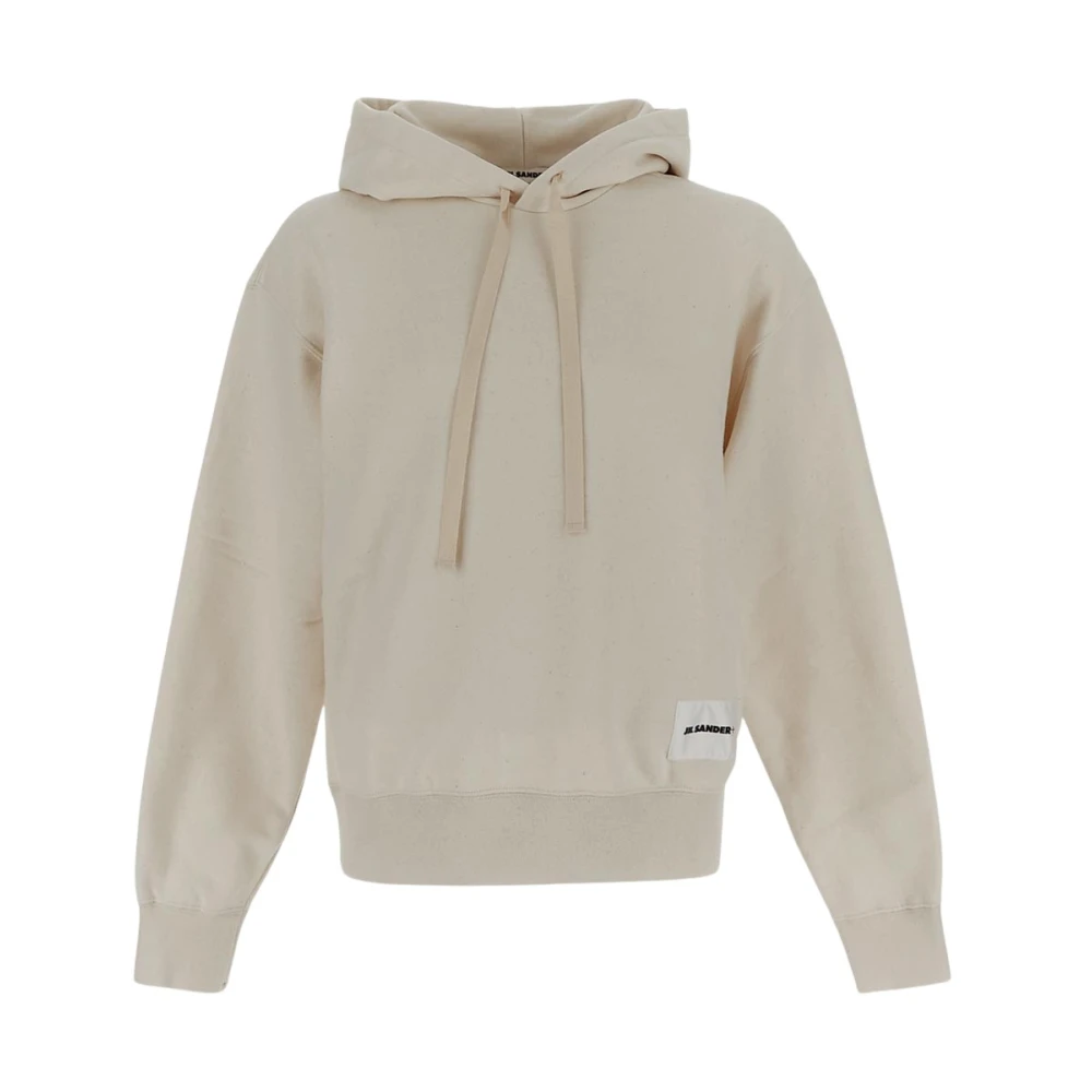Jil Sander Katoenen Hoodie Sweatshirt Beige Dames
