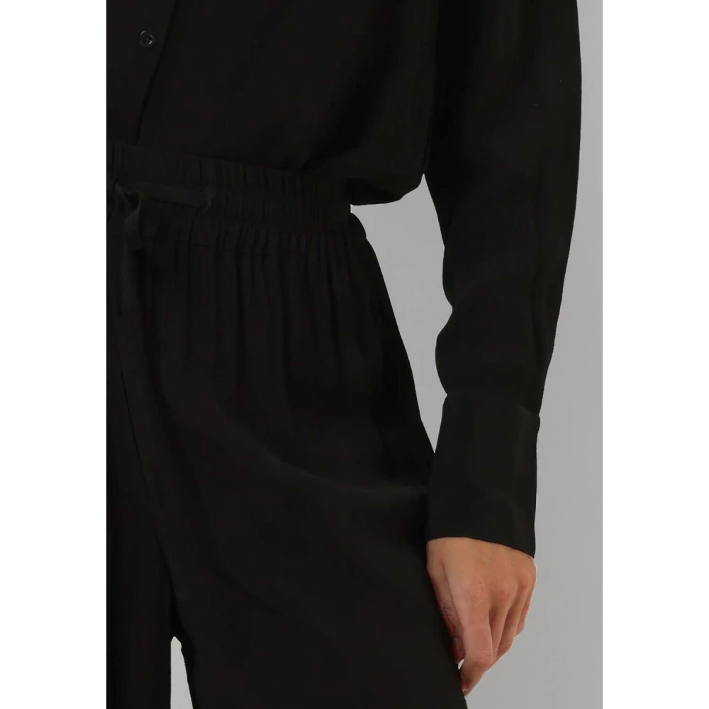 Notre-v Wijde Pijp Zwarte Broek Black Dames