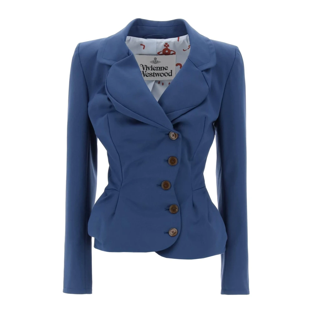 Vivienne Westwood Draped Slim-Fit Tailored Jacket Blue Dames