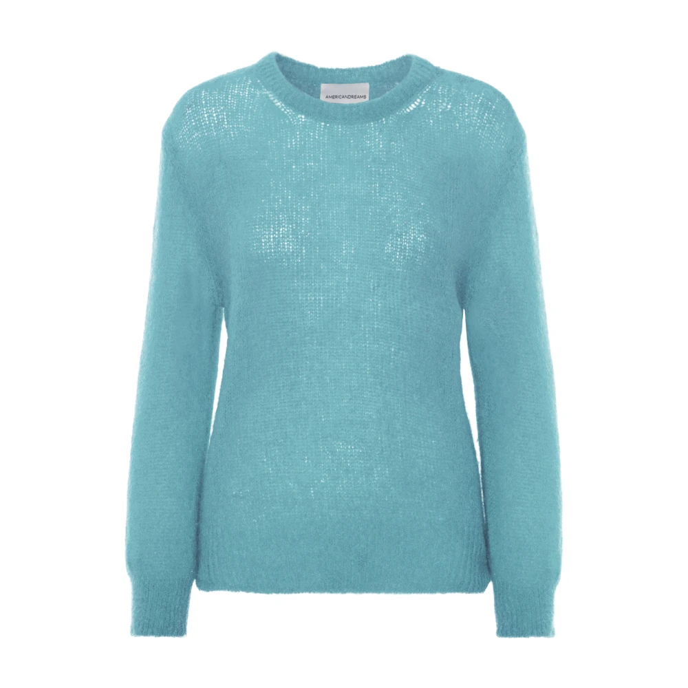 American Dreams Zachte Gebreide Trui in Turquoise Blue Dames