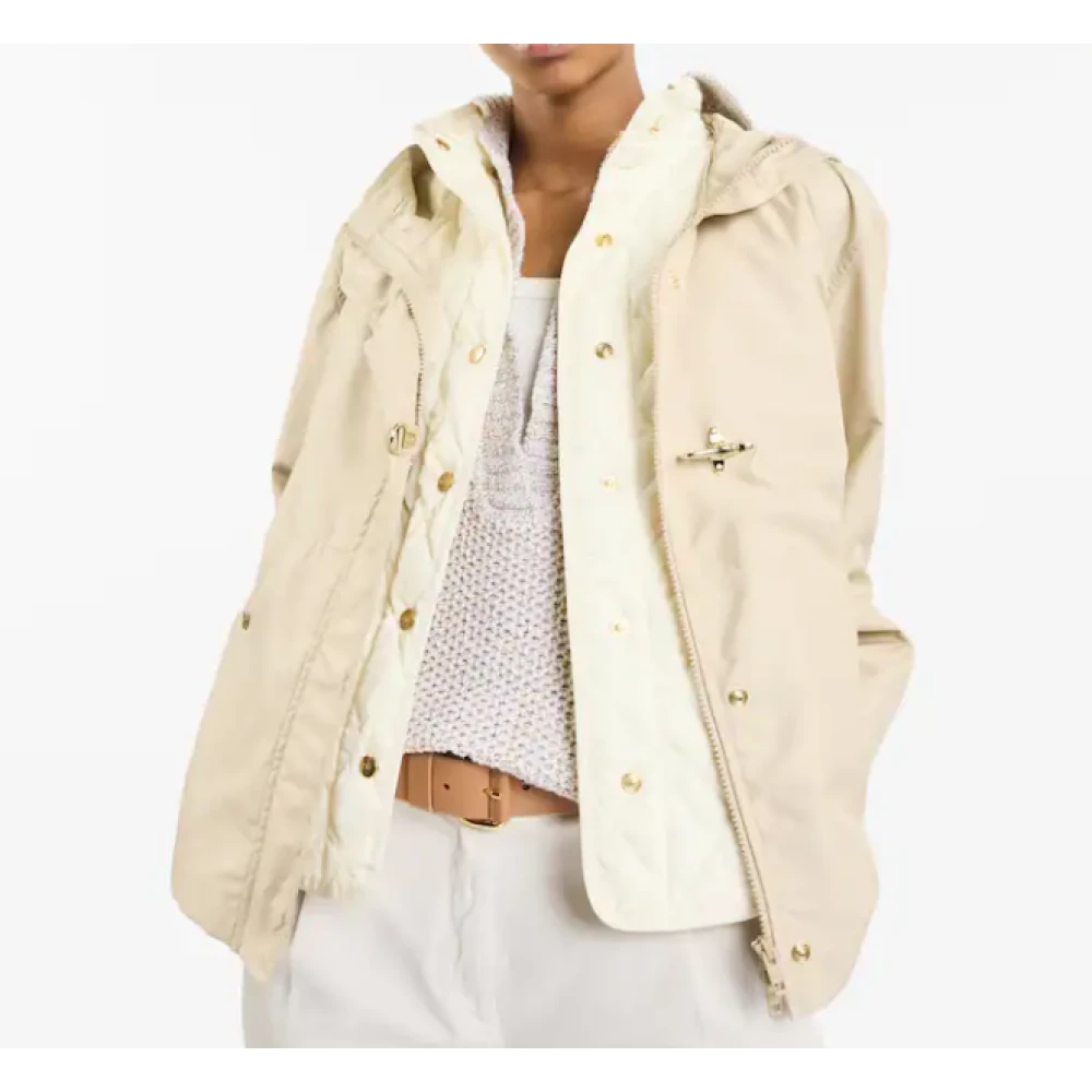 Fay Parka met capuchon en A-lijn Beige Heren