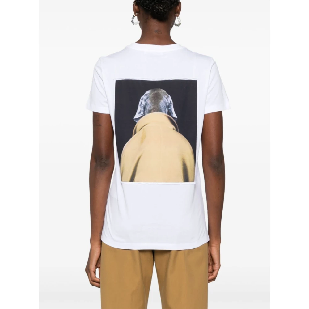 Max Mara Hondenafbeelding Katoenen T-shirt Bruin Multicolor Dames