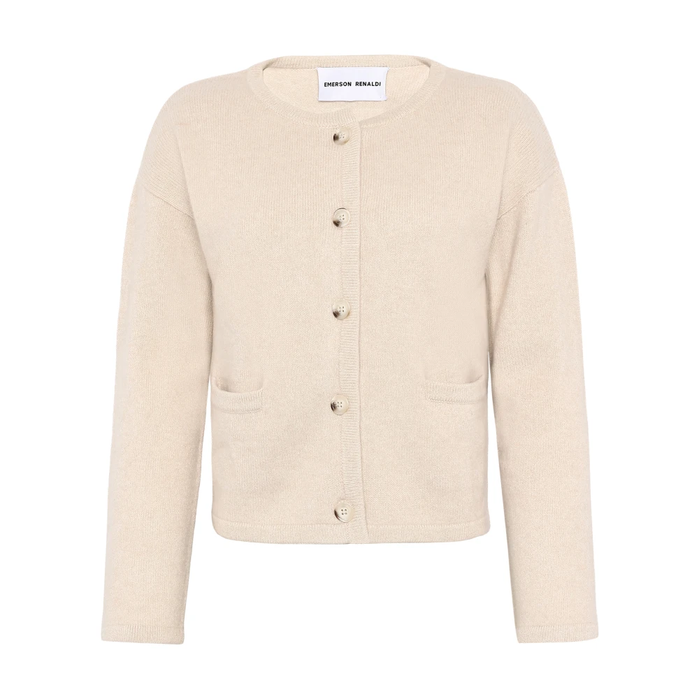 Emerson Renaldi Kasjmier Vest met knopen en zakken Beige Dames