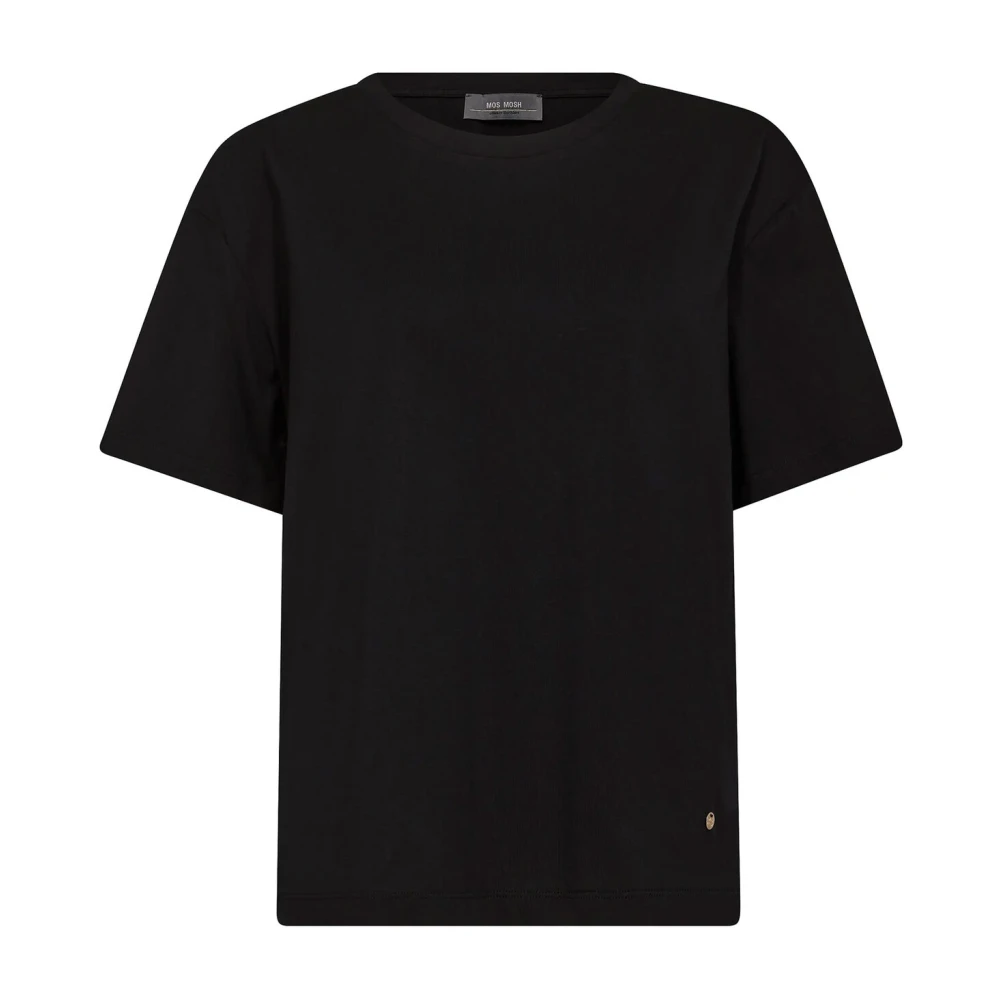MOS MOSH Zwarte Tee met Stijlvolle Print Black Dames