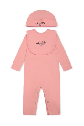 ensemble-bebe-rose-grenouillere-bavoir-et-bonnet