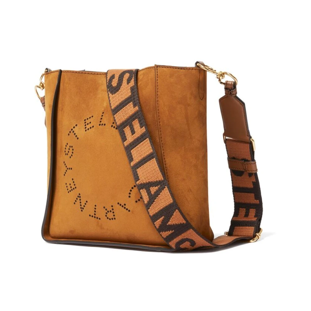 Stella Mccartney Bruine Nep Suede Studs Tas Brown Dames