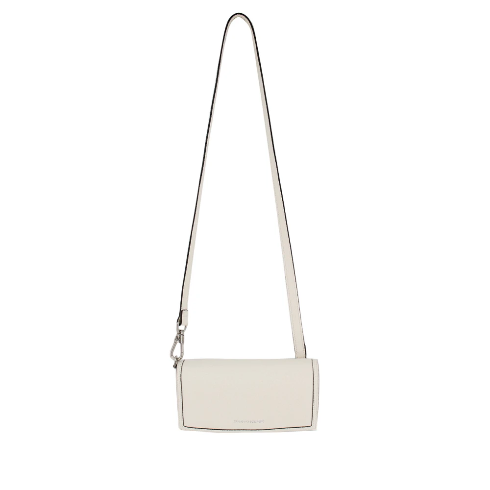 Ermanno Scervino Zachte leren schoudertas portemonnee White Dames