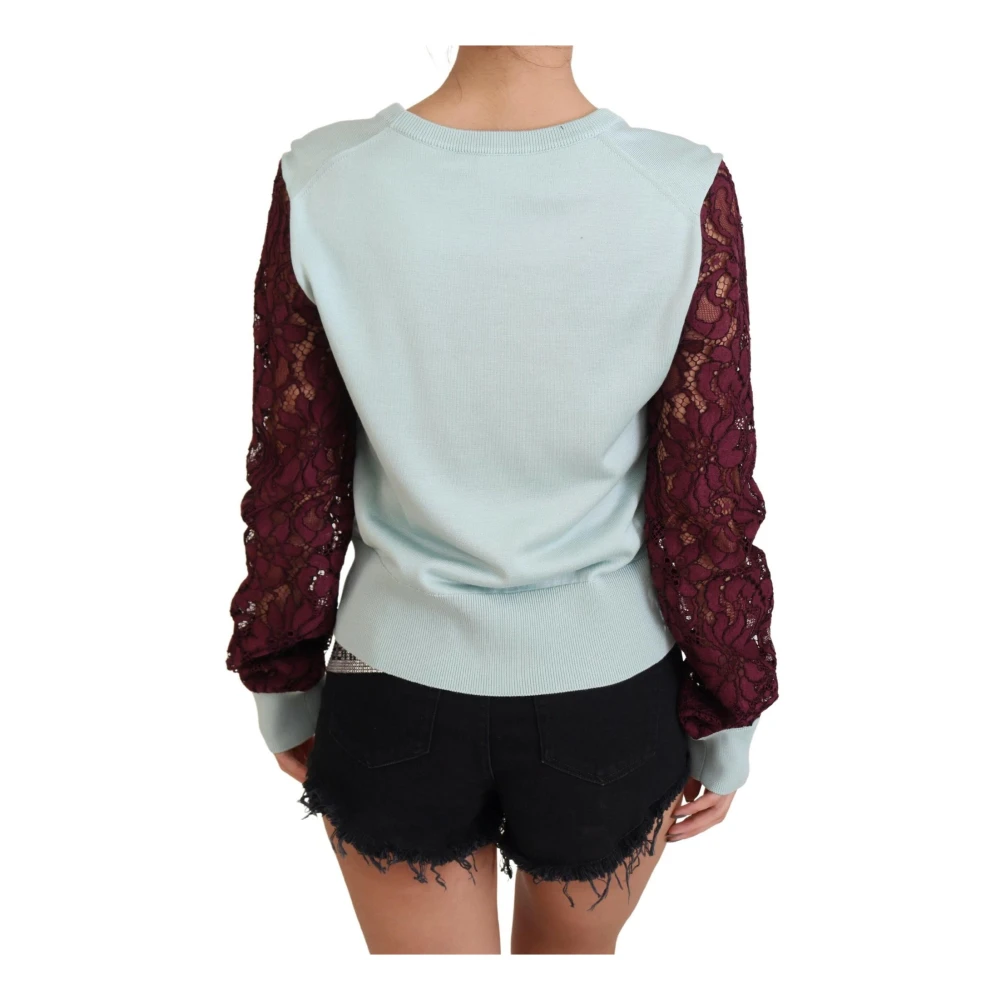 Dolce & Gabbana Zijden Blend Kant Pullover Trui Multicolor Dames