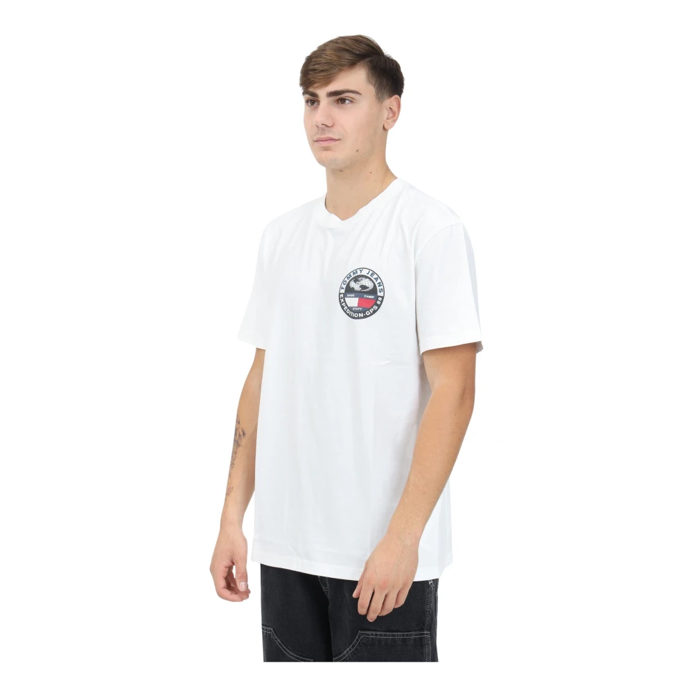 Tommy Jeans Grafische Kompas Print Casual T-shirt White Heren