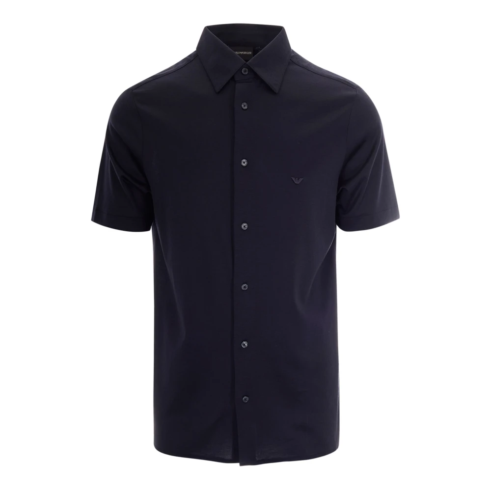 Emporio Armani Herr Blå Skjortor M, Kortärmade Skjortor