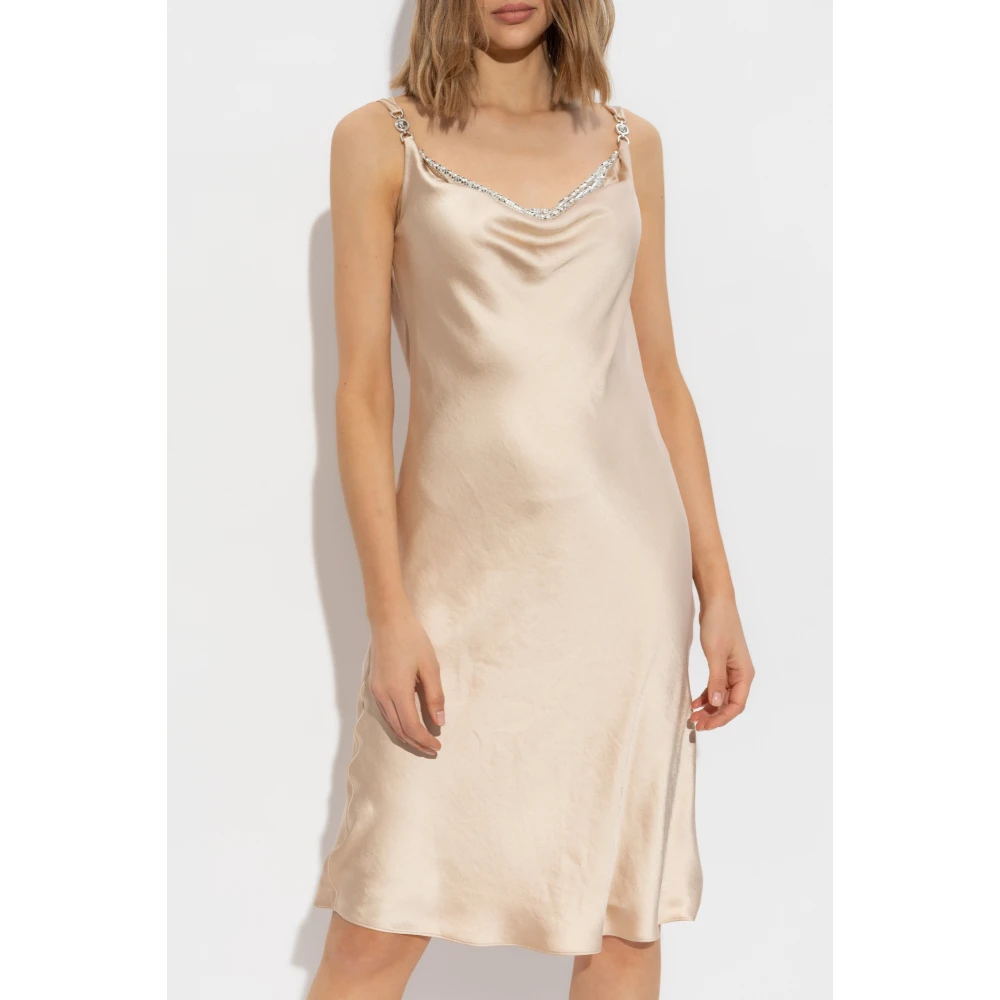 Versace Satijnen jurk Beige Dames