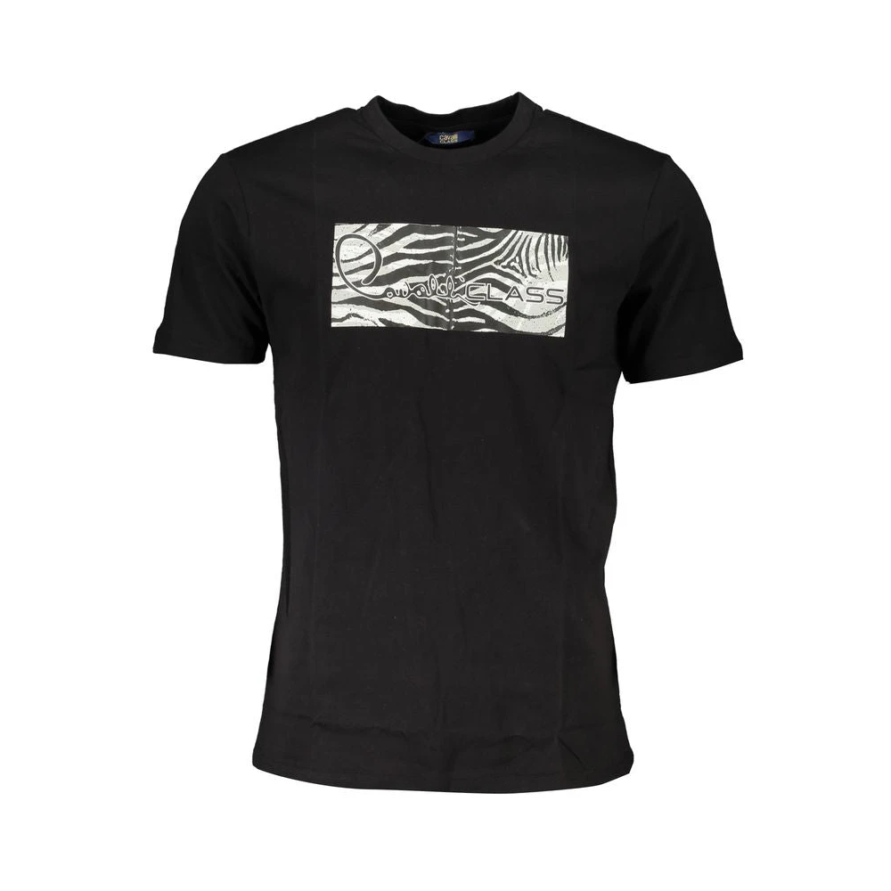 Cavalli Class Zwart T-shirt met print logo Black Heren