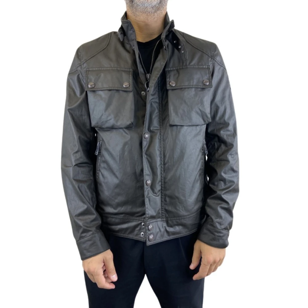 Belstaff Gewaxte Zwarte Jas Model: MAR Green Heren