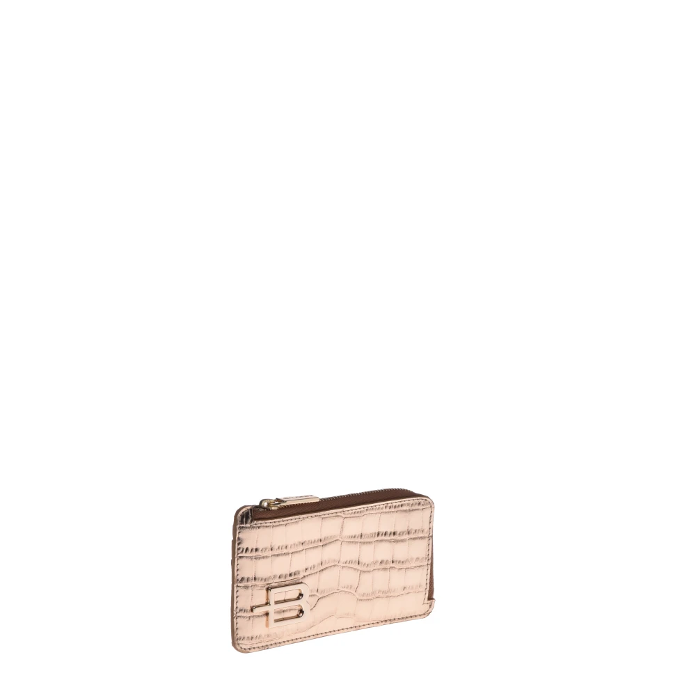 Baldinini Wallet in platinum laminated crocodile Yellow Dames