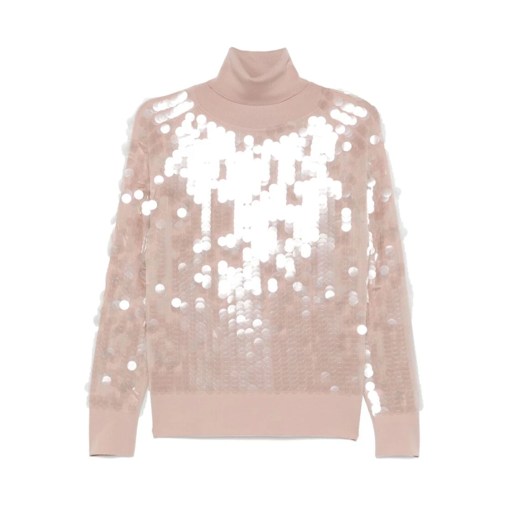 Ermanno Scervino Blush Pink Paillet Gebreide Trui Pink Dames