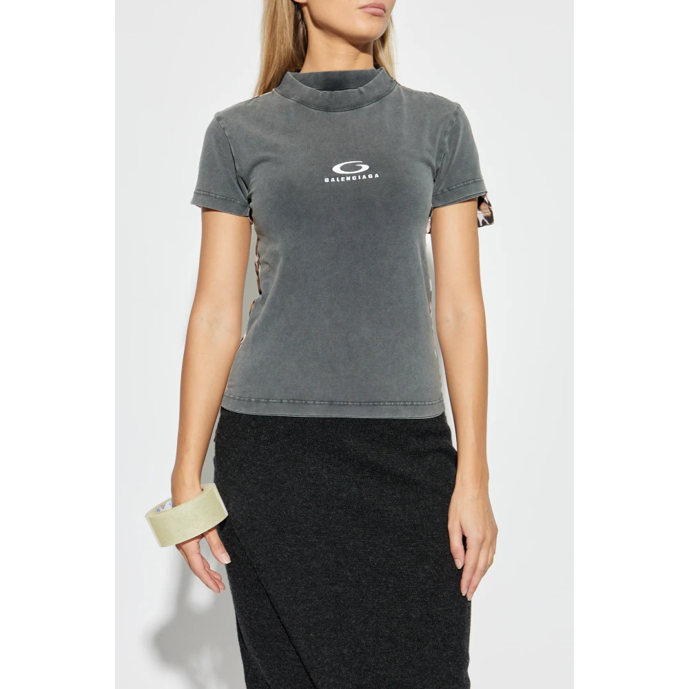 Balenciaga Taped Double T-Shirt Gray Unisex