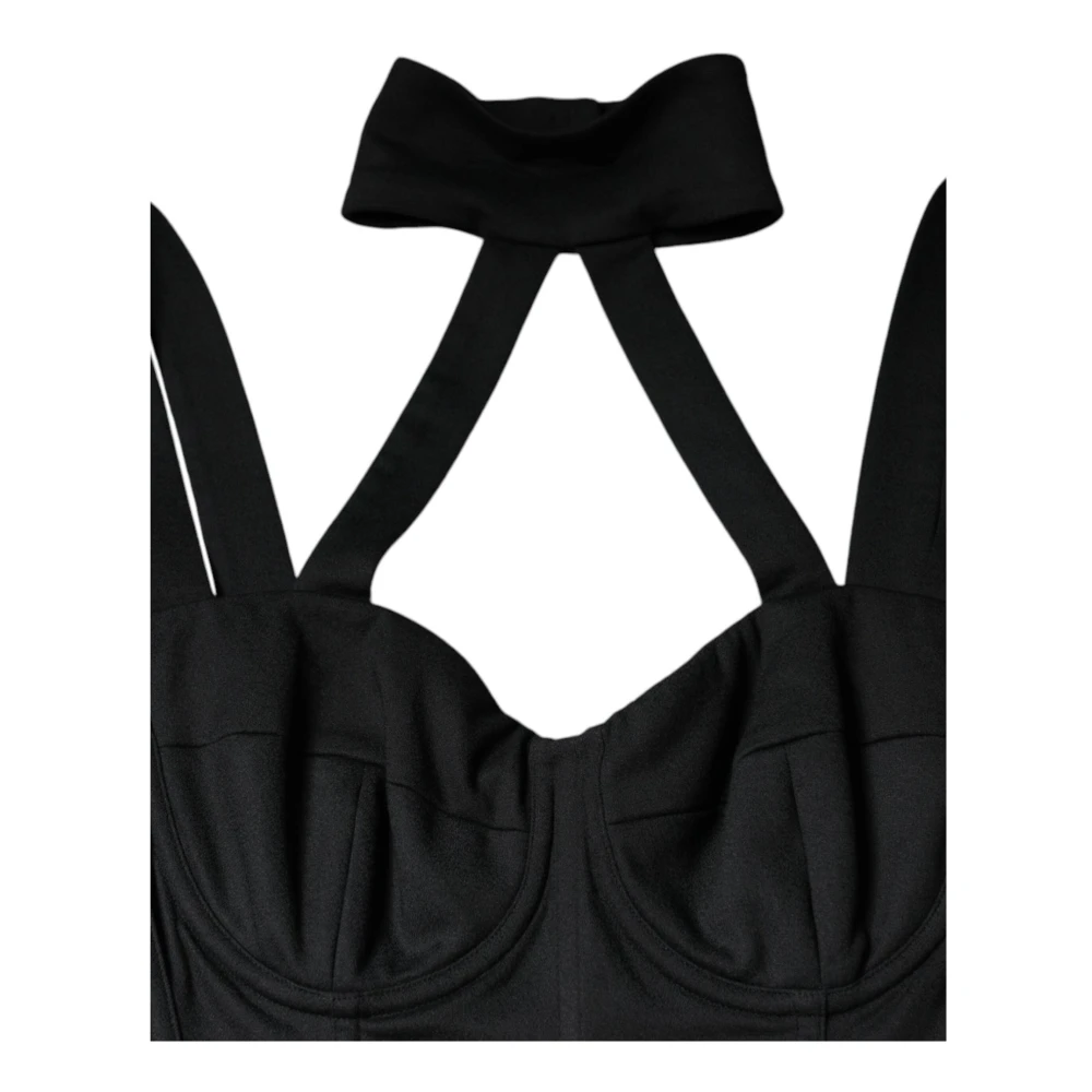 Dolce & Gabbana Zwarte Bodycon Mini Jurk Sweetheart Halslijn Black Dames
