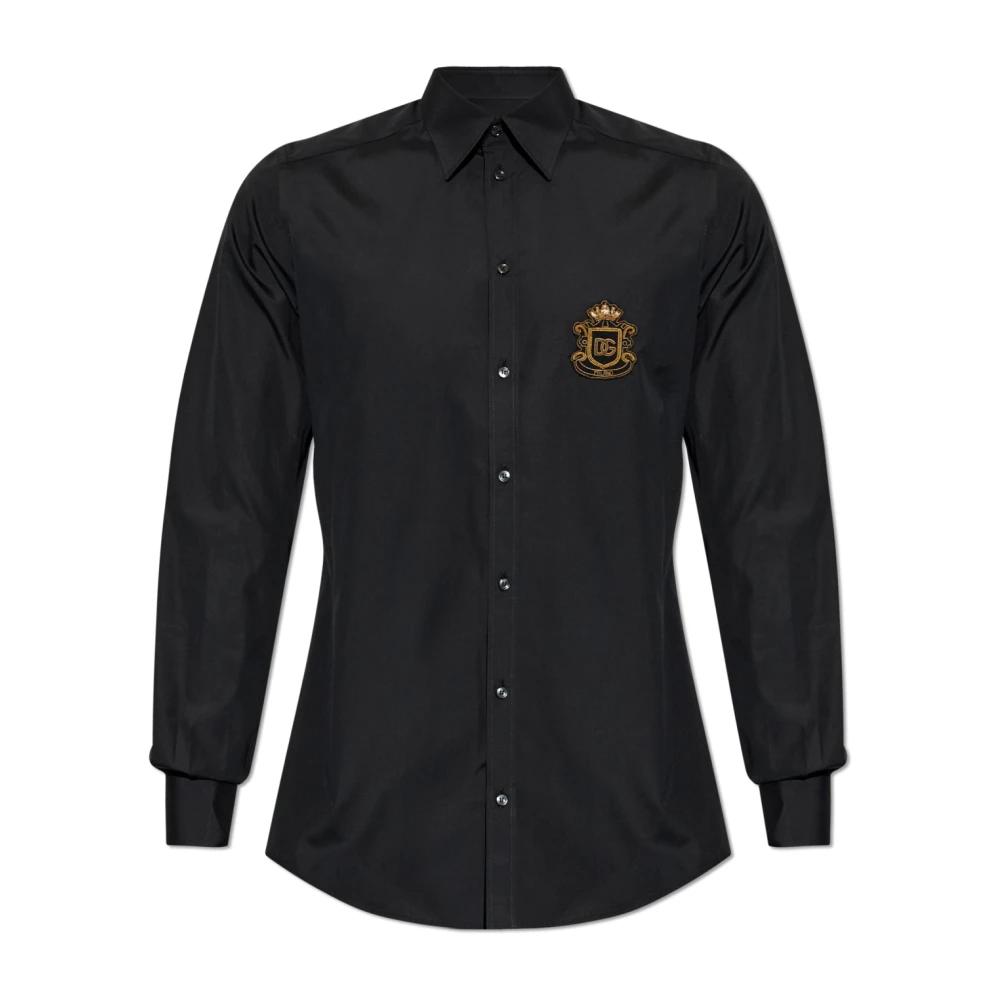 Dolce & Gabbana Uomo Nero - Camicia Con Applicazione - Shirts - L