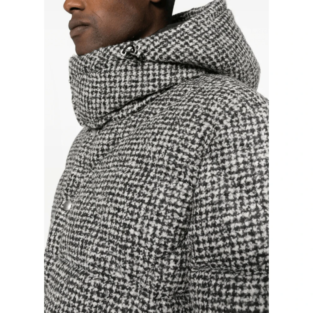 Lardini Gewatteerde Geruite Jas Black Heren