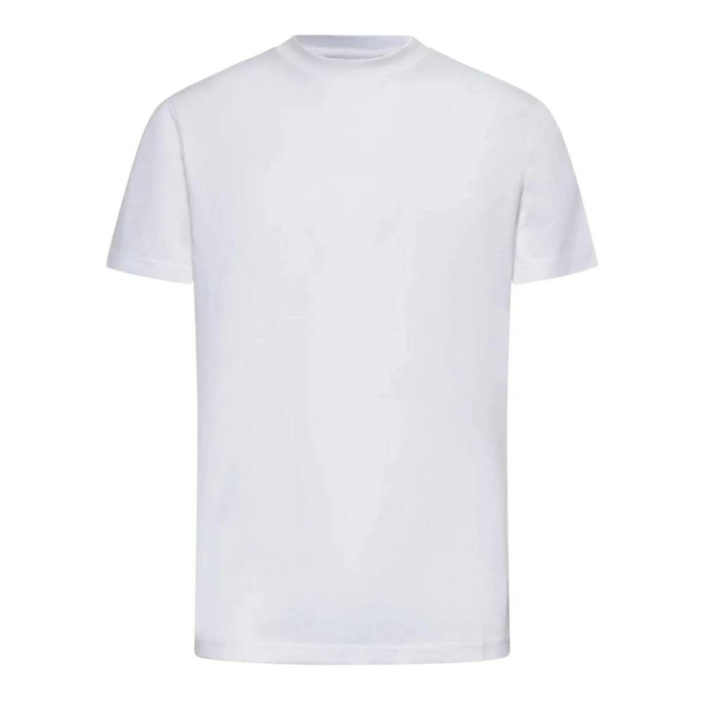 Low Brand Witte Katoenen T-shirt met Ronde Hals White Heren