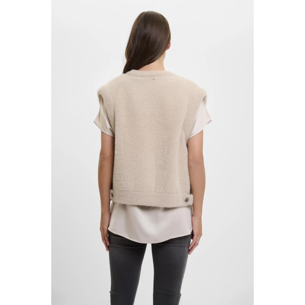 Rino&Pelle Kort Gilet Elona Stone Beige Dames