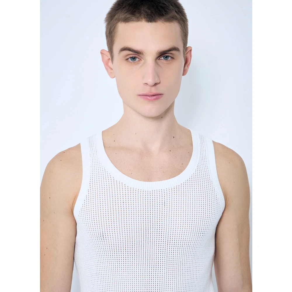 Dries Van Noten Open-gebreide Tanktop White Heren