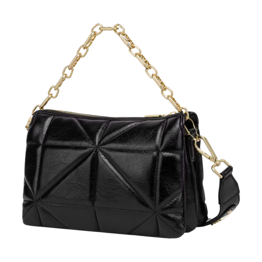 Love Moschino Zwarte Schoudertas PU Materiaal Black Dames