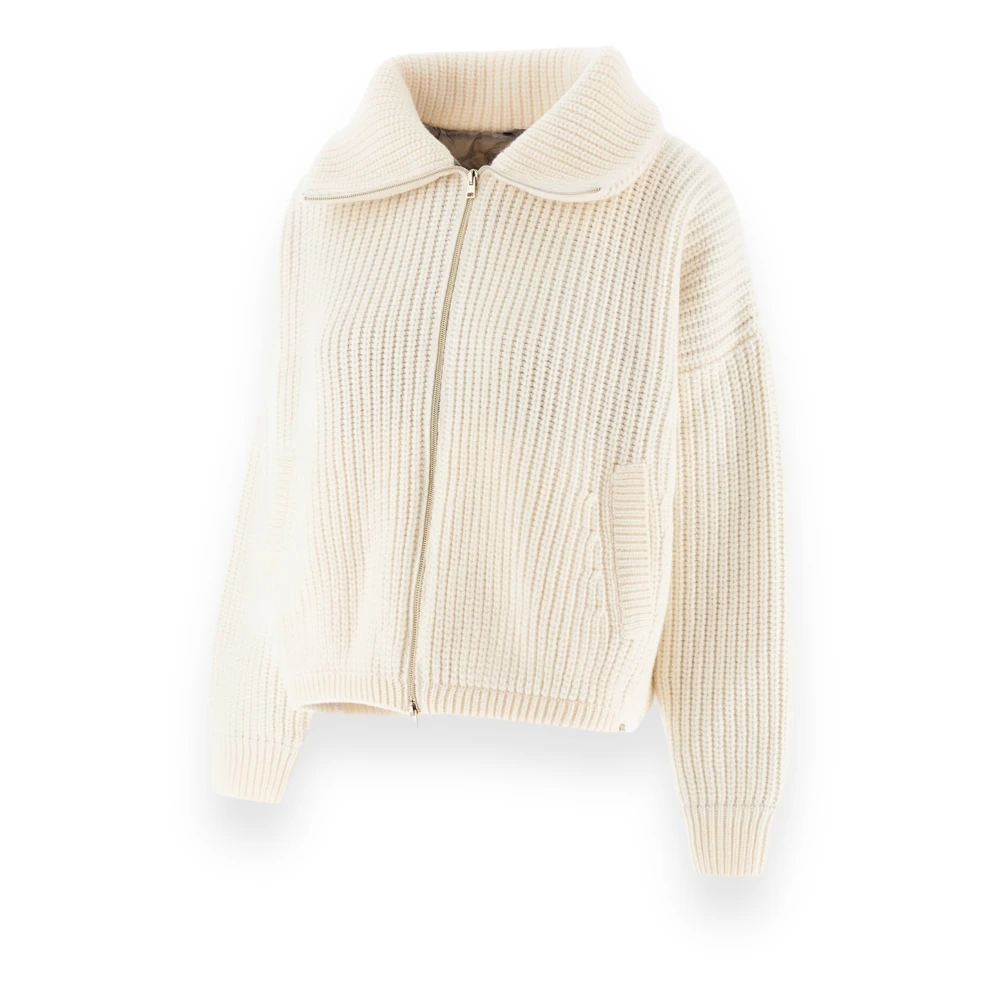 Herno Resort Cardigan Puffer Jas White Dames