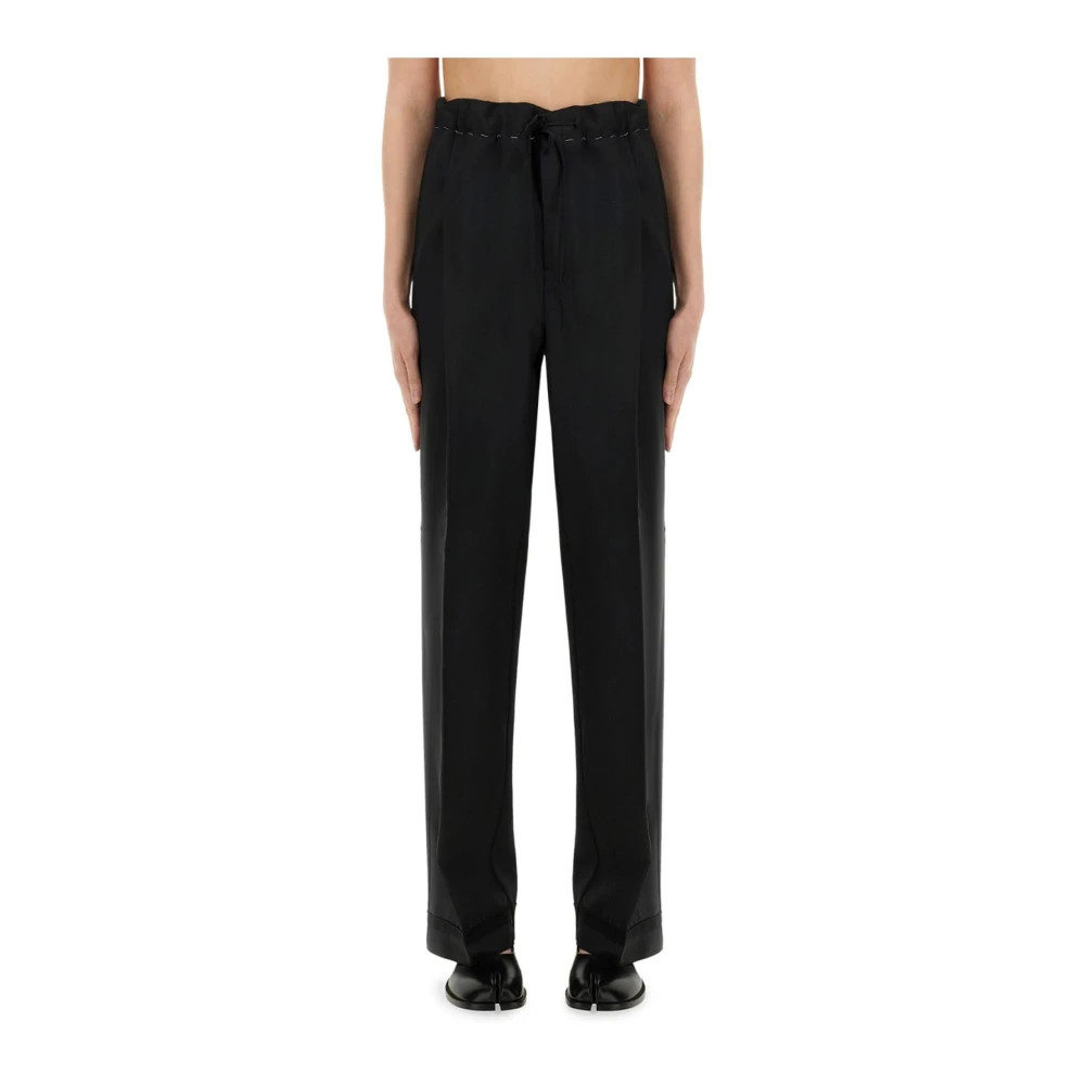 Maison Margiela Women's Black Wide Leg Trousers