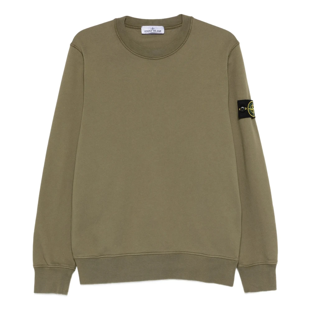 Stone Island Green Sweatshirts, Male, 2XL, 6100060 Cotton Fleece Sweatshirt