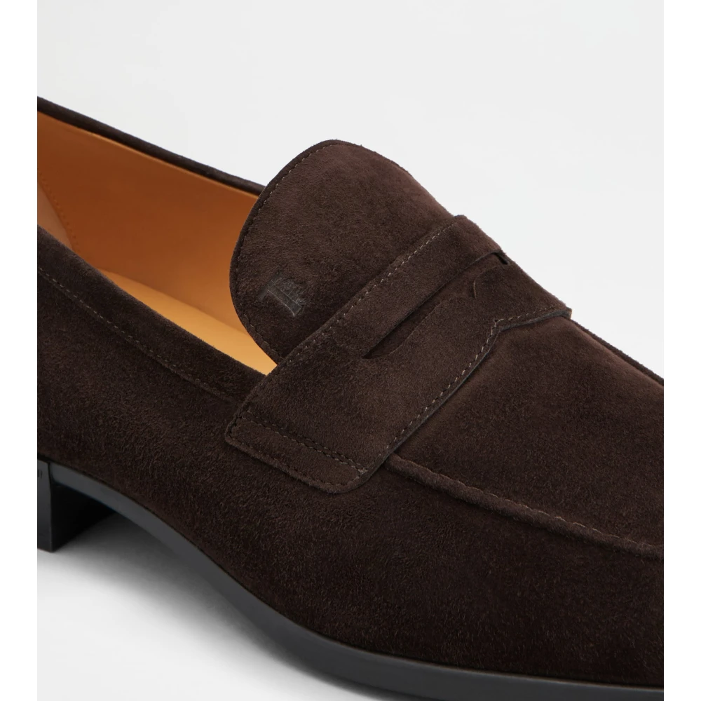 TOD'S Bruine Suède Mocassin Platte Schoenen Brown Heren