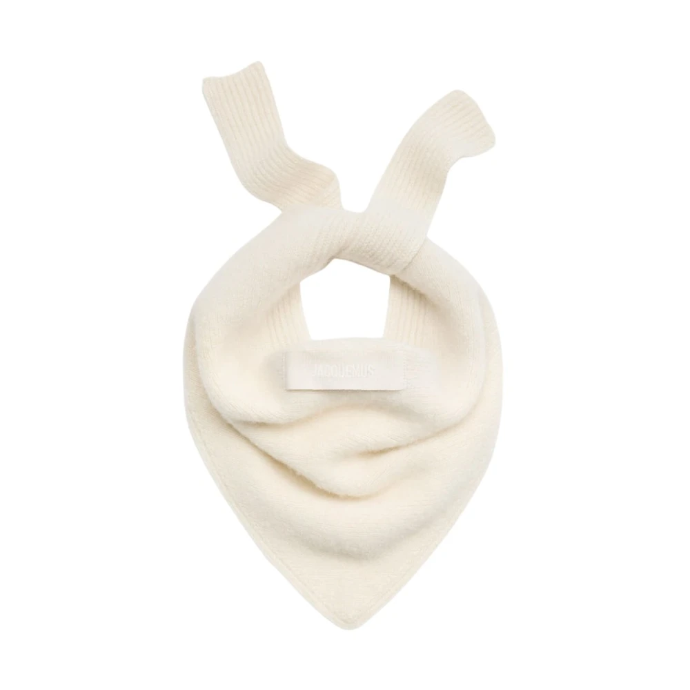 Jacquemus Unisex White Winter Scarves, One Size, Off Wool Blend Scarf