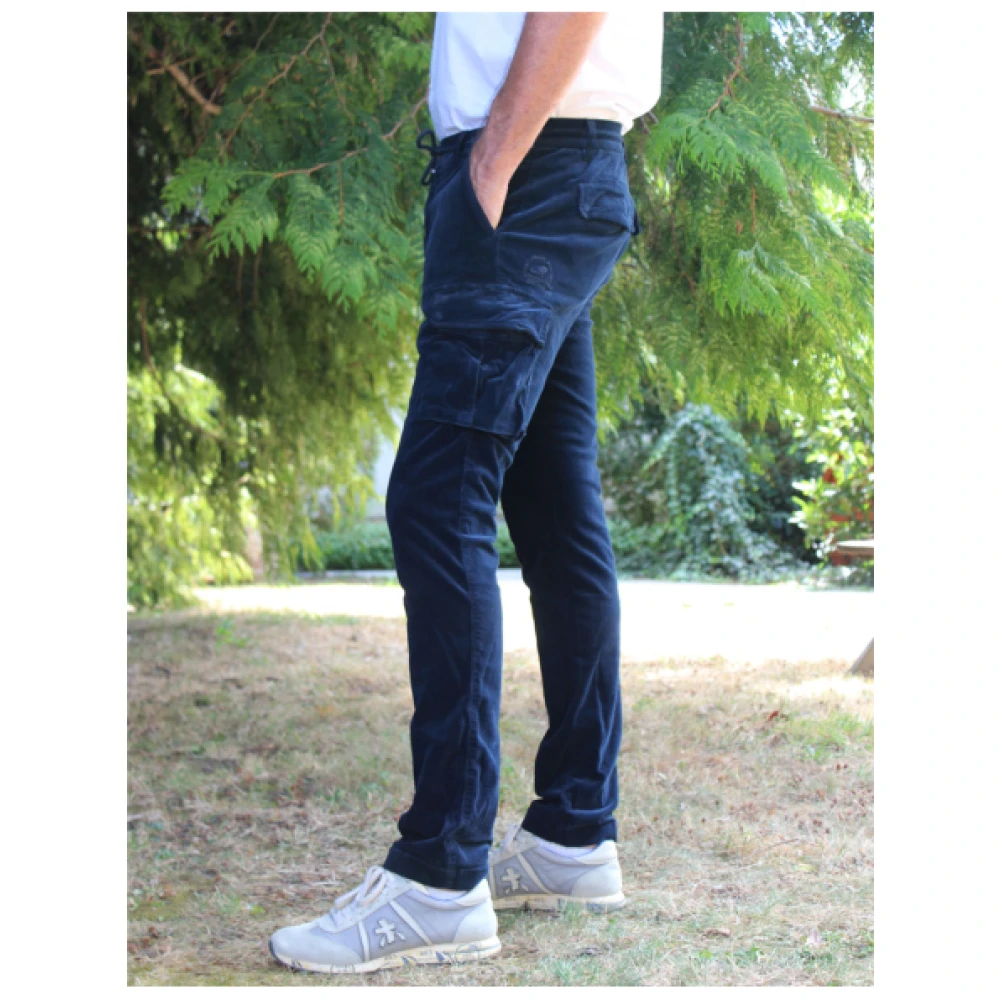Mason's Cargo Velours Broek Blue Heren