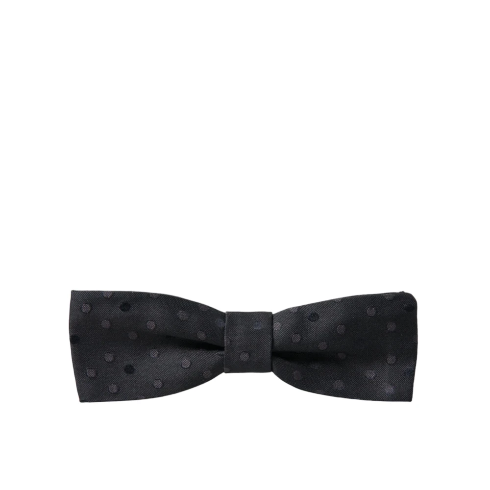 Dolce & Gabbana Men's Gray Polka Dot Silk Bow Tie