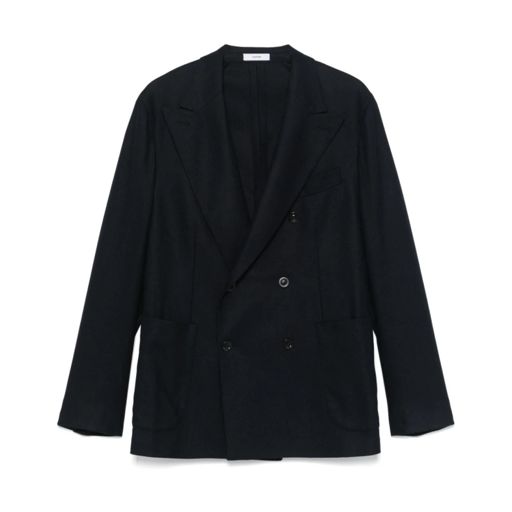 Boglioli Blauw Dubbel-Borst Wol Jas Blue Heren