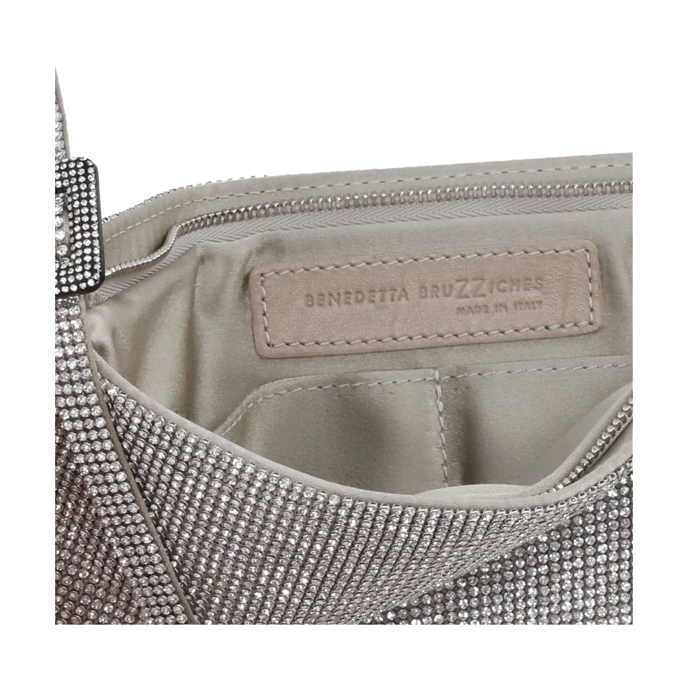 Benedetta Bruzziches Zilveren Handtas met Kristal Detail voor Vrouwen Gray Dames