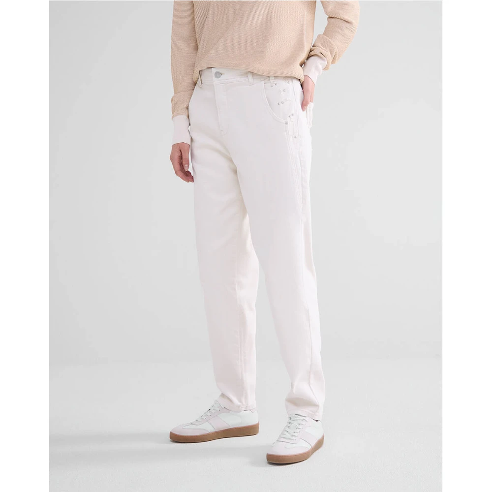 Summum Woman Premium Stretch Twill Barrel Fit Broek Beige Dames