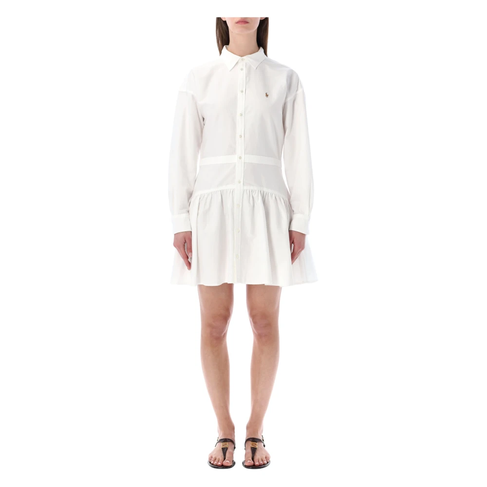 Polo Ralph Lauren Vit Cotton Skjortklänning