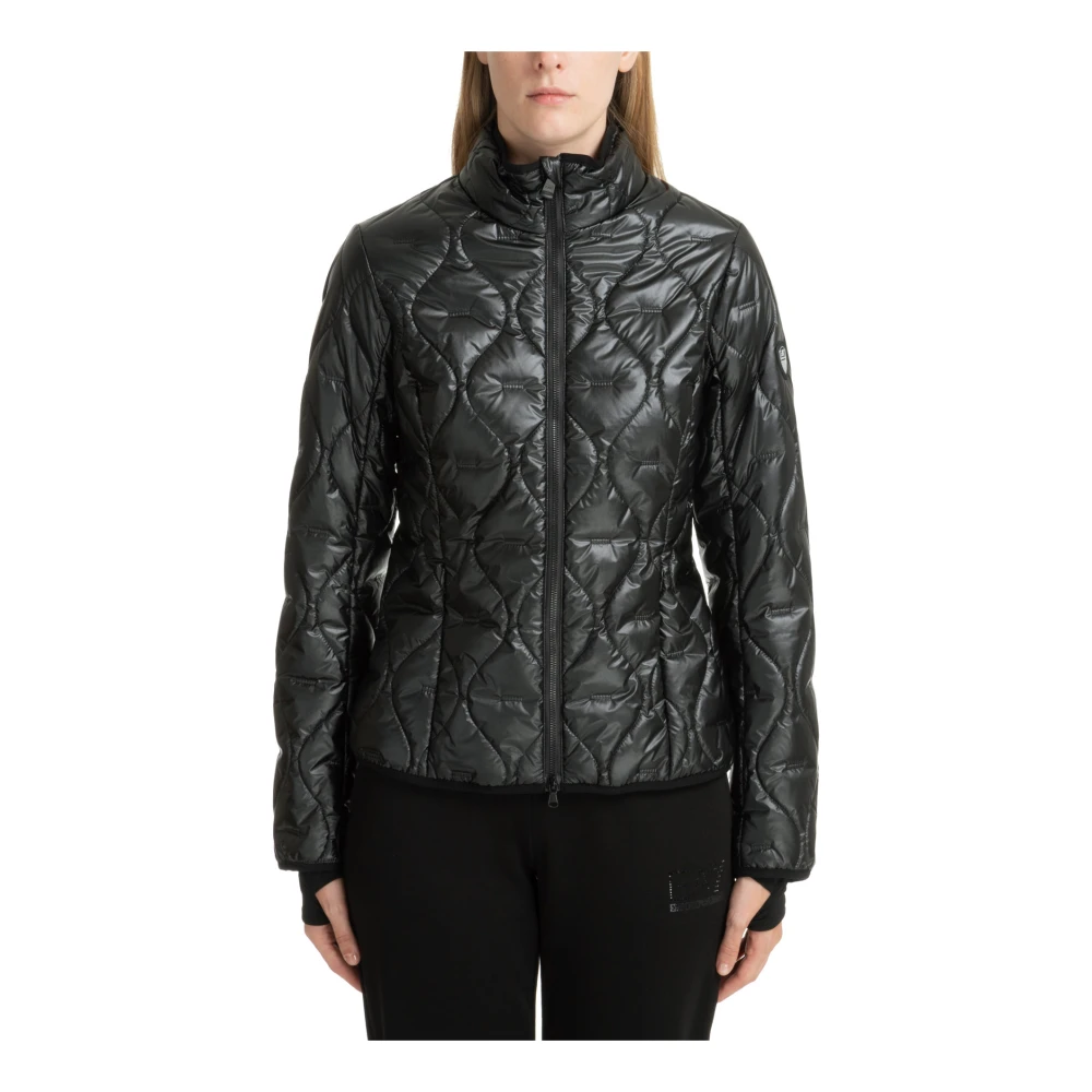 Emporio Armani EA7 Ritssluiting Effen Donsjack Black Dames