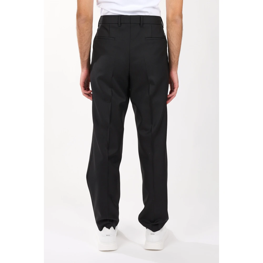 Hugo Boss Broek van zuivere wol met verborgen sluiting Black Heren