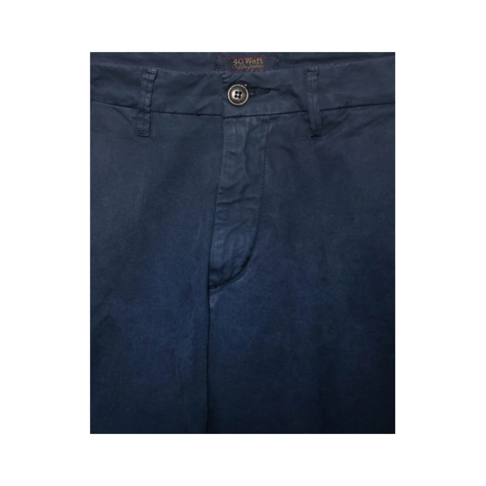 40Weft Chino Broek Blue Heren