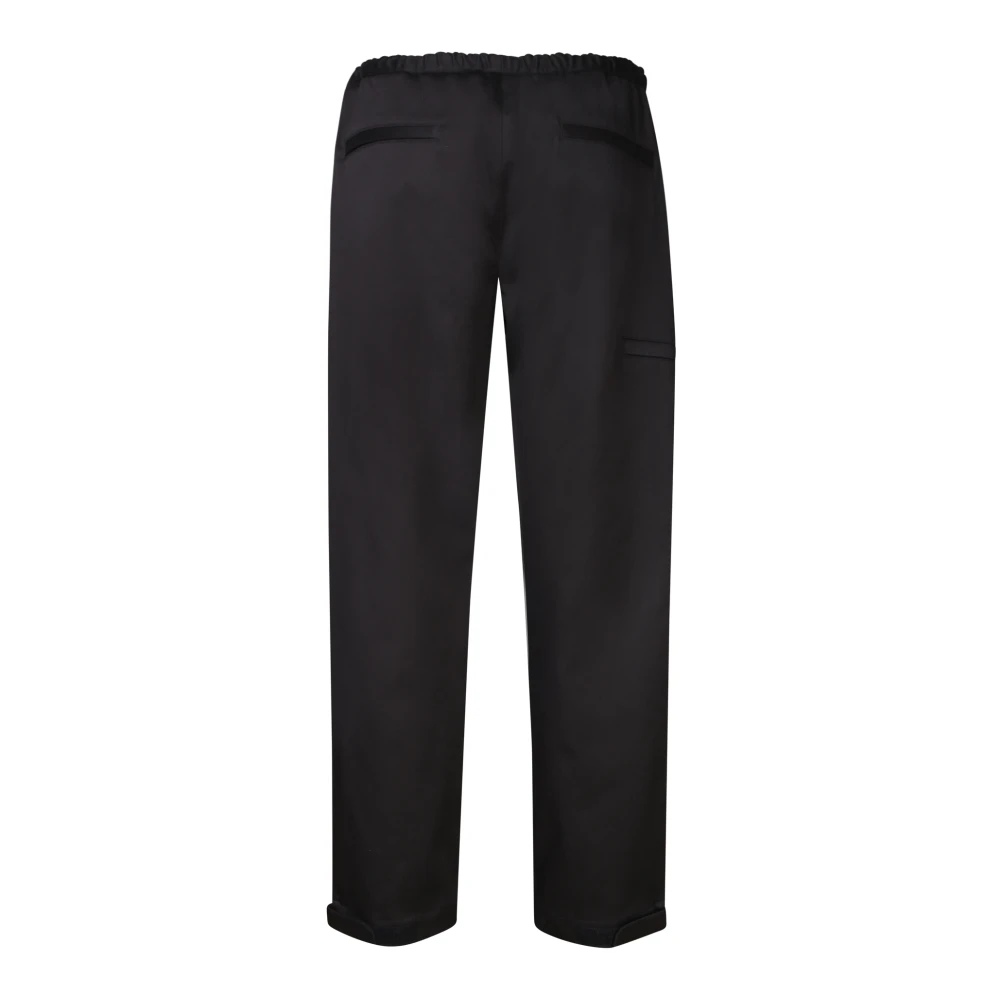 Moncler Zwarte Technische Stof Elastische Taille Broek Black Heren