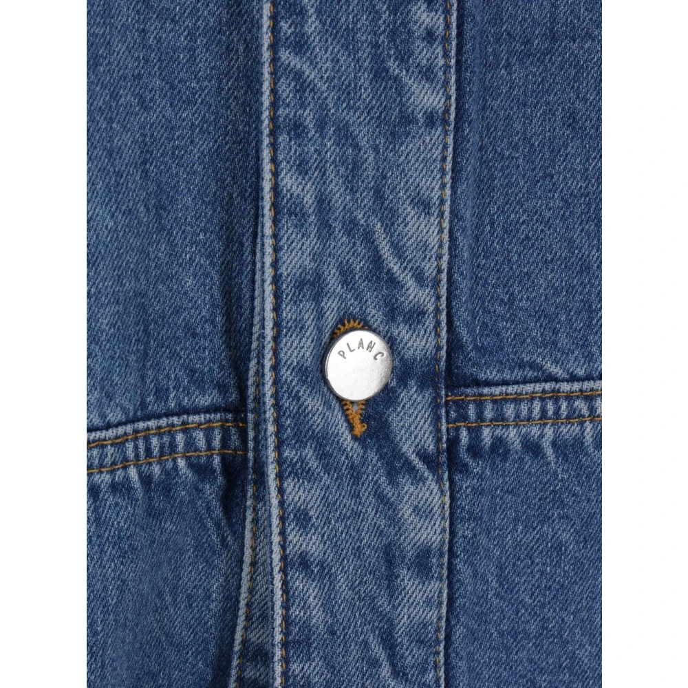 Plan C Oversized Denim Jas met Metalen Knopen Blue Dames